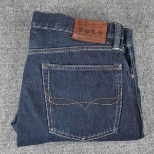 Polo Ralph Lauren Slim Fit Jeans Mens 36x34 Dark Indigo Blue Denim 100% Cotton